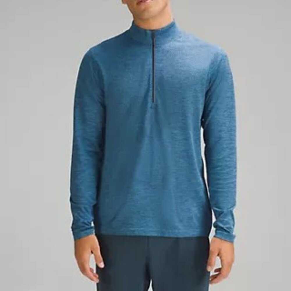 Lululemon Metal Vent Tech Midweight Half Zip -ColourNight Sea/Soft Deni